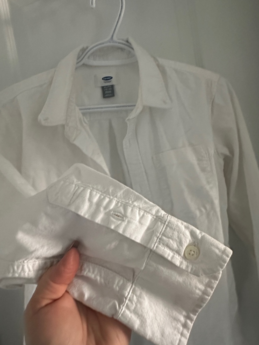 Old Navy White Button-Down Shirt, 100% Cotton Youth Size Extra Large 14-16 - Picture 5 of 6